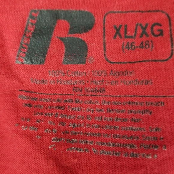 Alabama Football Shirt Mens XL Red White Roll Tide Long Sleeves Russel Athletic - Picture 11 of 11